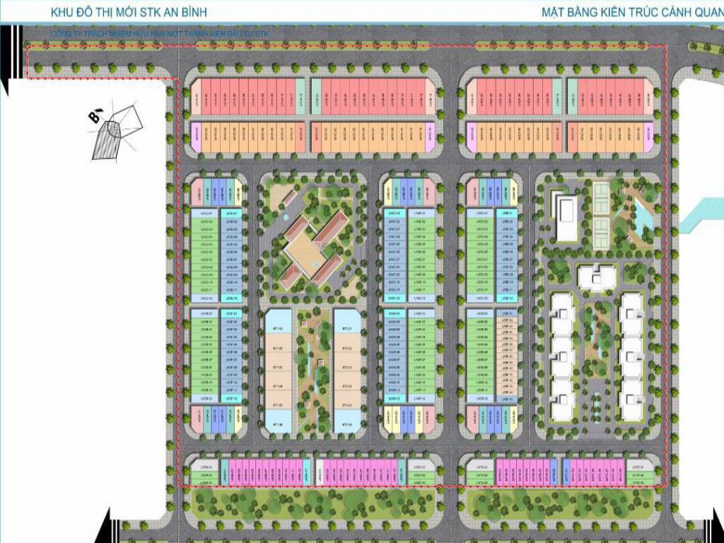 Mặt bằng dự án phân vùng STK An Bình Cần Thơ