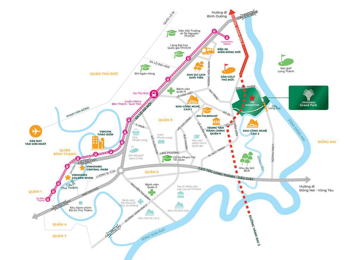 CÔNG VIÊN VỊ TRÍ CHÍNH XÁC VINHOMES GRAND PARK QUẬN 9