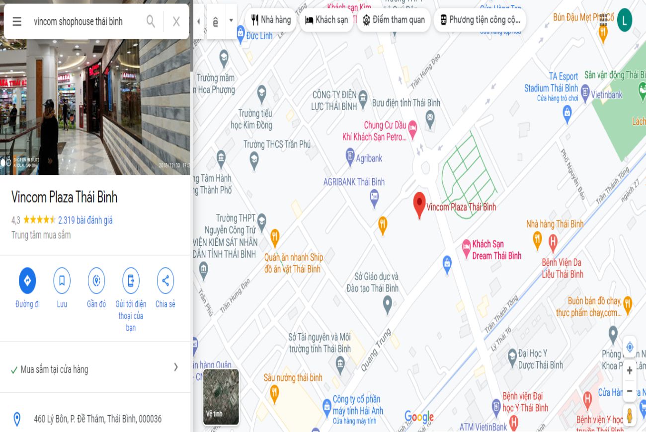 Vị trí Vincom Thái Bình