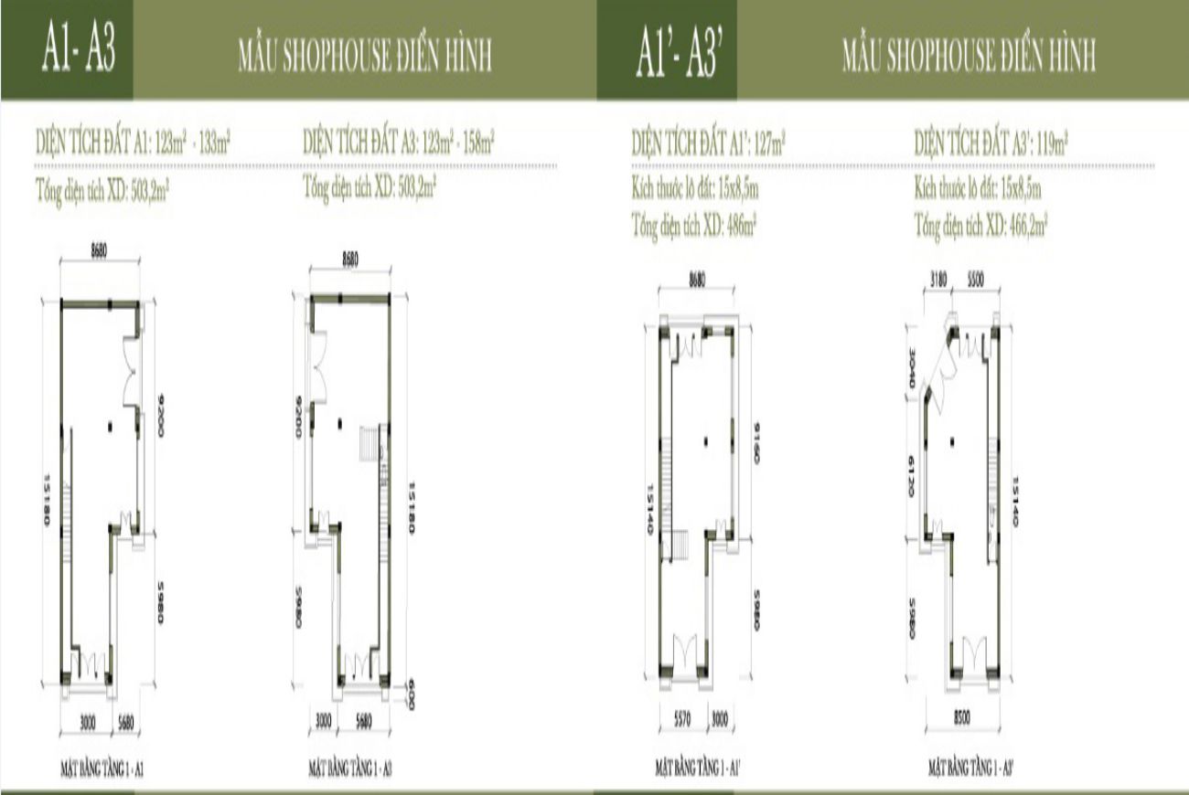 Mặt bằng chi tiết Vincom Thái Bình