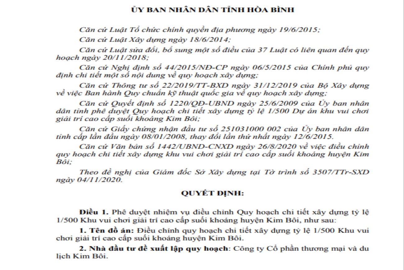 Pháp lý Apec Mandala Sky Villas Kim Bôi