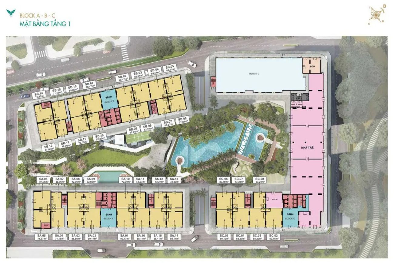 Mặt bằng chi tiết tầng 1 Lavita Thuận An