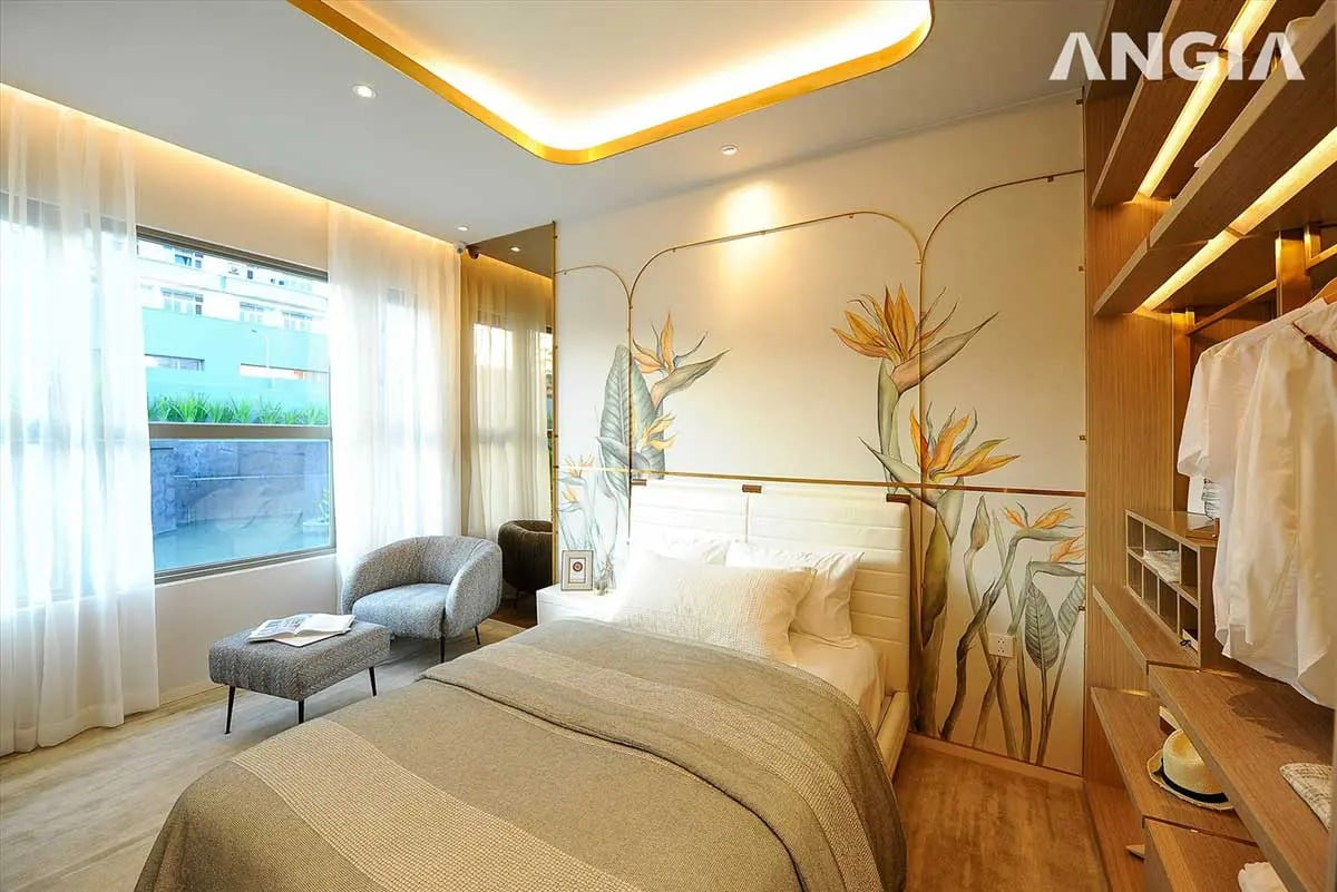 Phòng ngủ căn hộ The Gió Riverside Bình Dương