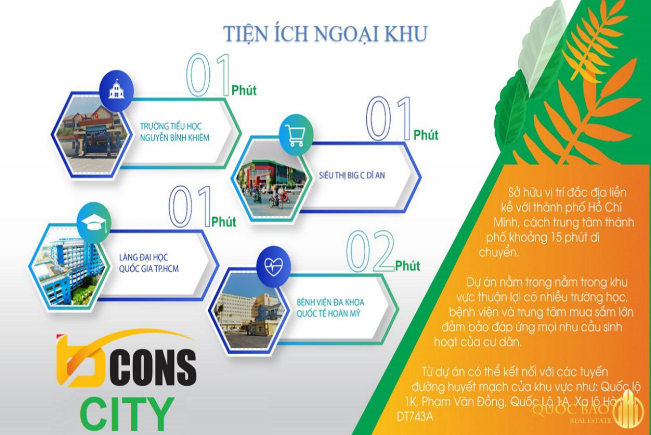 Tiện ích ngoại khu Bcons Sala Bình Dương