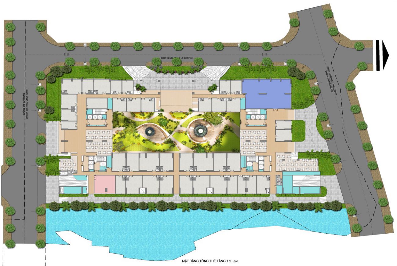 Mặt bằng tầng 1 dự án căn hộ Green Star Sky Garden quận 7