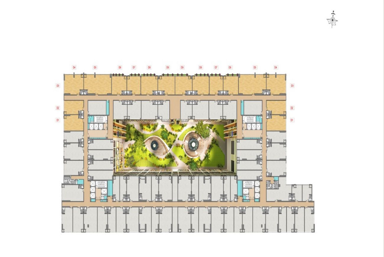 Mặt bằng tầng 4 dự án căn hộ Green Star Sky Garden quận 7