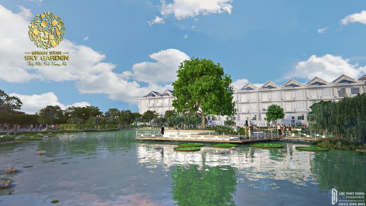 Hồ thượng uyển dự án căn hộ Green Star Sky Garden quận 7 mát và thoáng