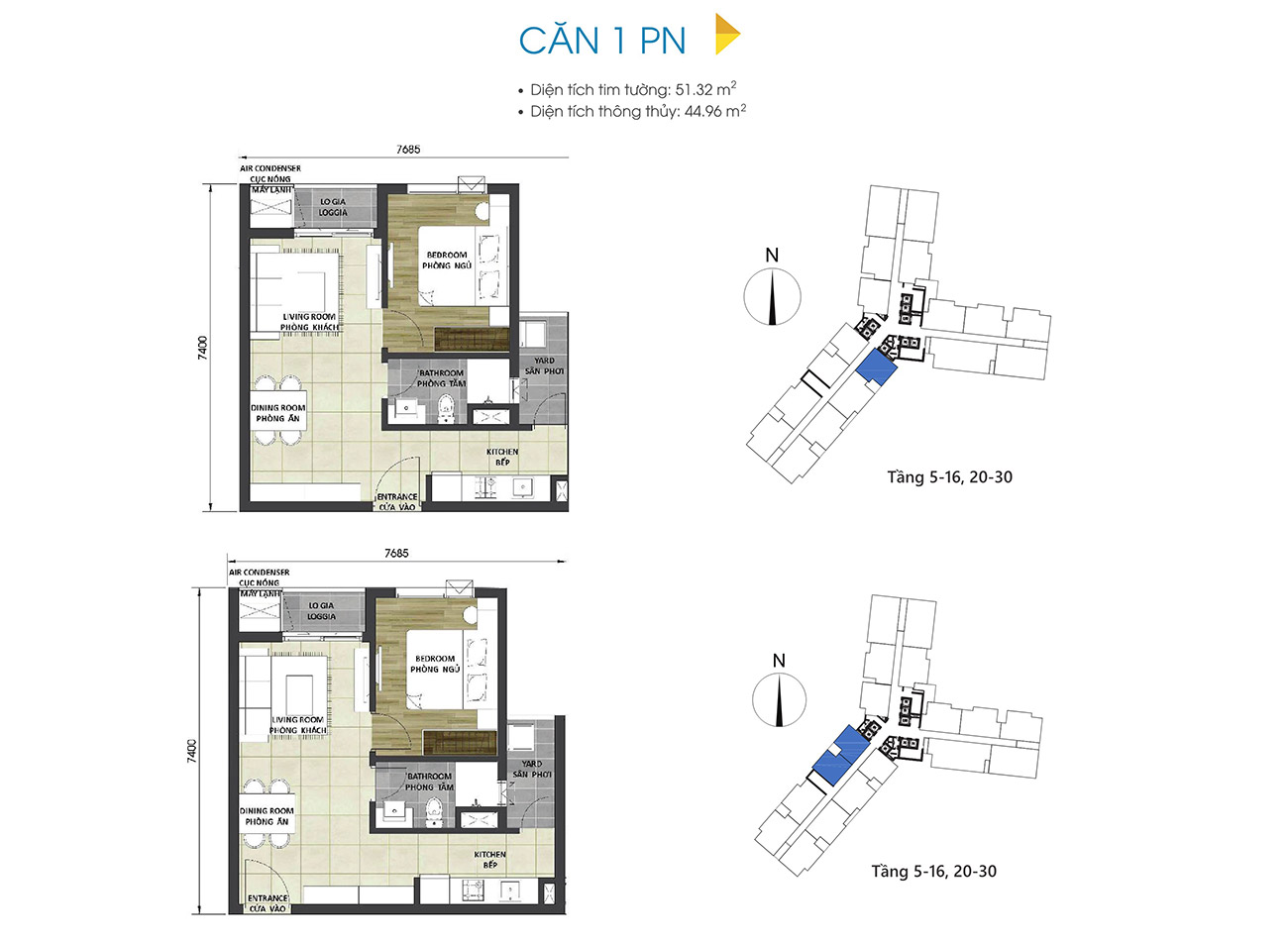 Thiết kế chi tiết căn hộ 1 phòng ngủ dự án D-Homme Quận 6 đường Hồng Bàng