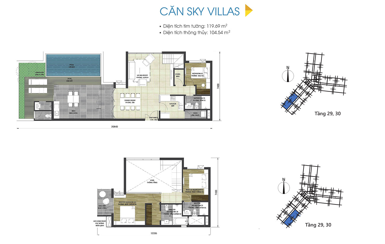 Thiết kế chi tiết căn hộ sky villas dự án D-Homme Quận 6 đường Hồng Bàng