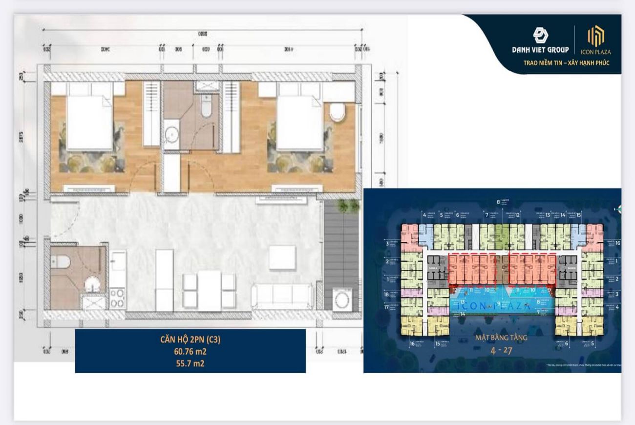 Mặt bằng chi tiết Icon Plaza Bình Dương