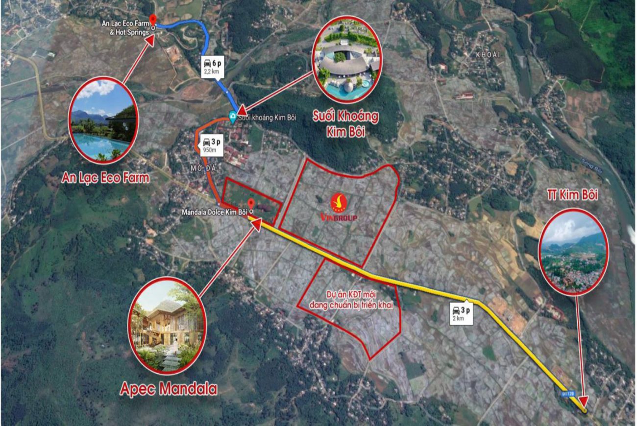 Vị trí APEC MANDALA SKY VILLAS KIM BÔI