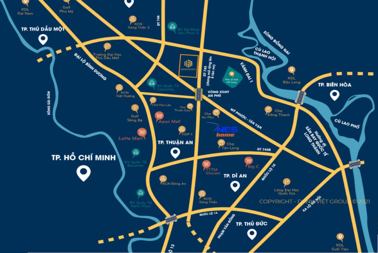 Vị tri Diamond Tower Dĩ An