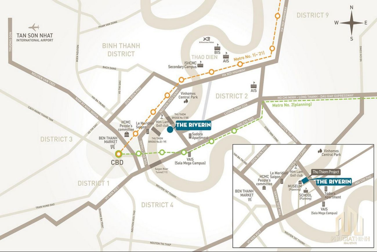 Vị trí Thủ Thiêm Zeit River Quận 2