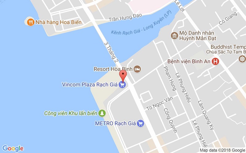 Vị trí Vincom Rạch Giá