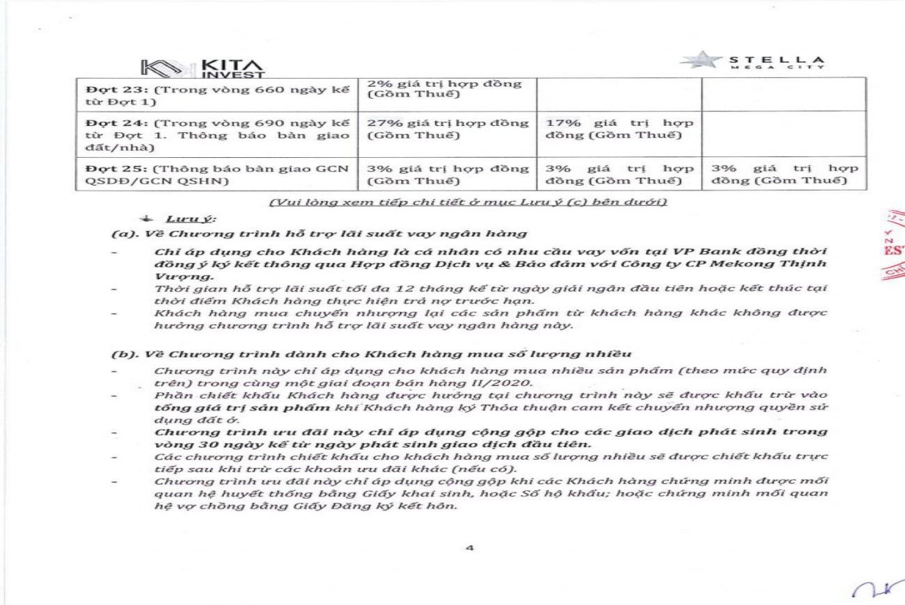 Phương thức thanh Stella Mega City Cần Thơ