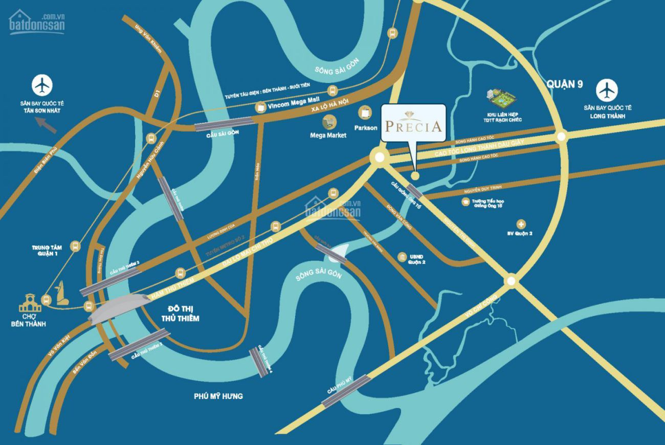 Vị trí căn hộ Precia Quận 2