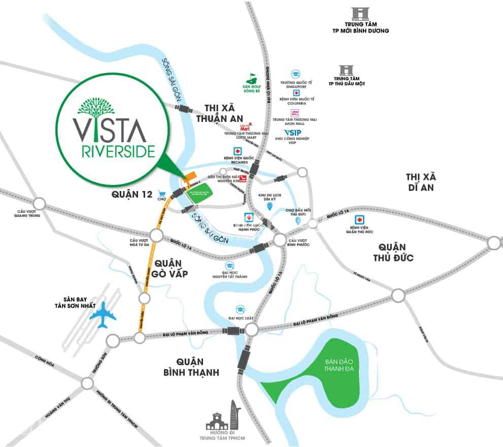 Vị trí Vista Riverside Bình Dương