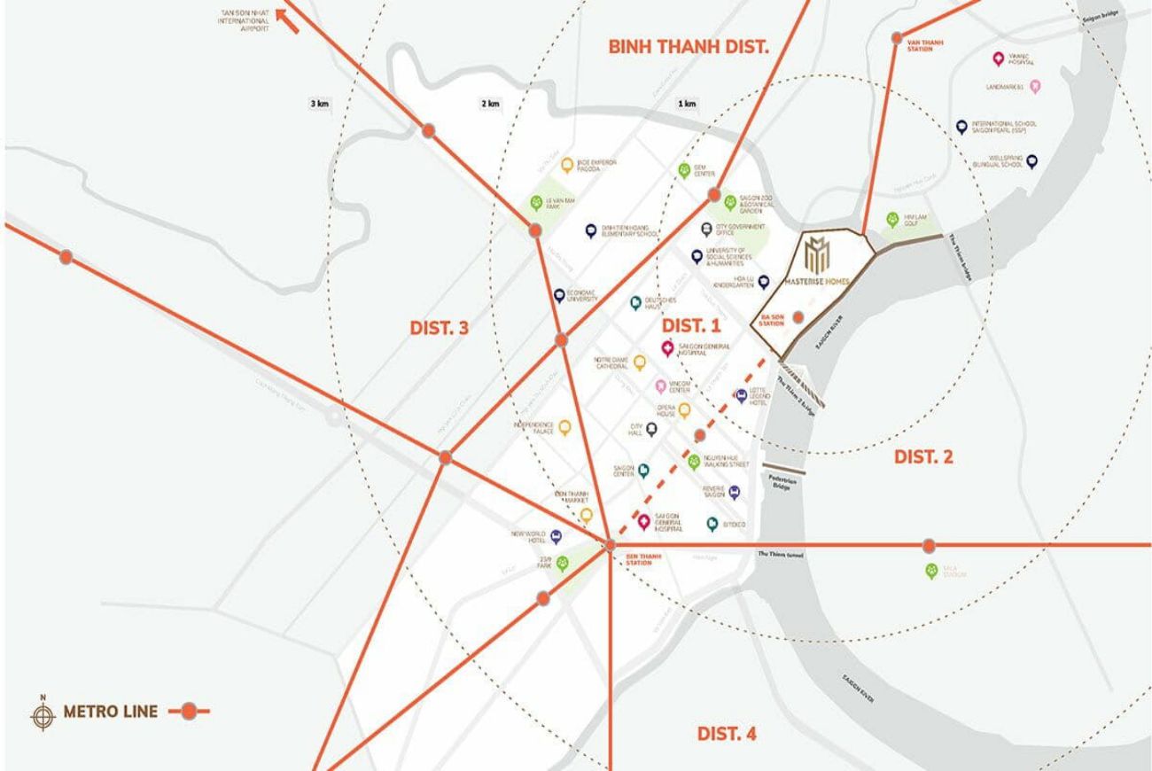 Vị trí căn hộ Masteri Marina One Quận 1