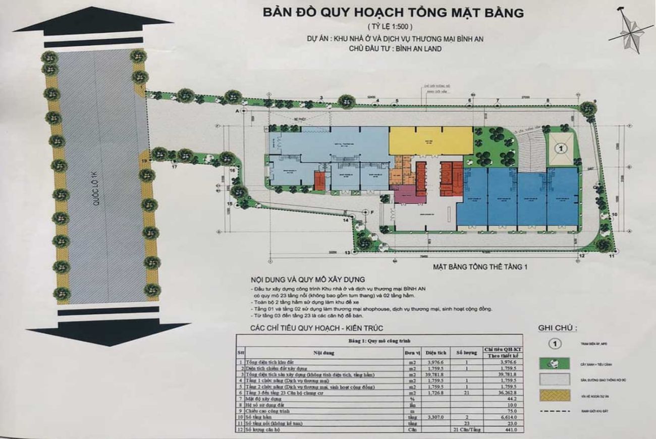 Mặt bằng dự án Bình An Tower Bình Dương