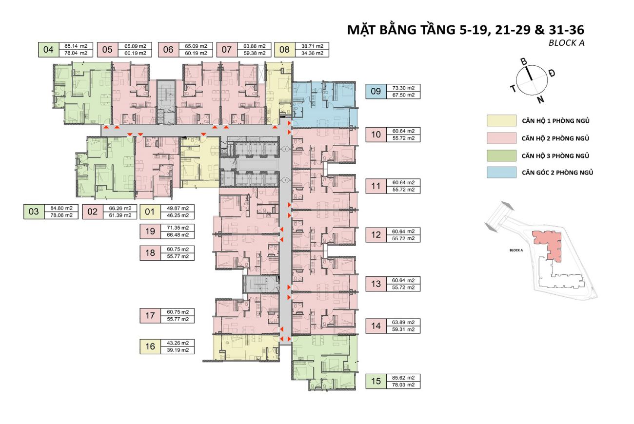 Mặt bằng căn hộ Opal Cityview Bình Dương