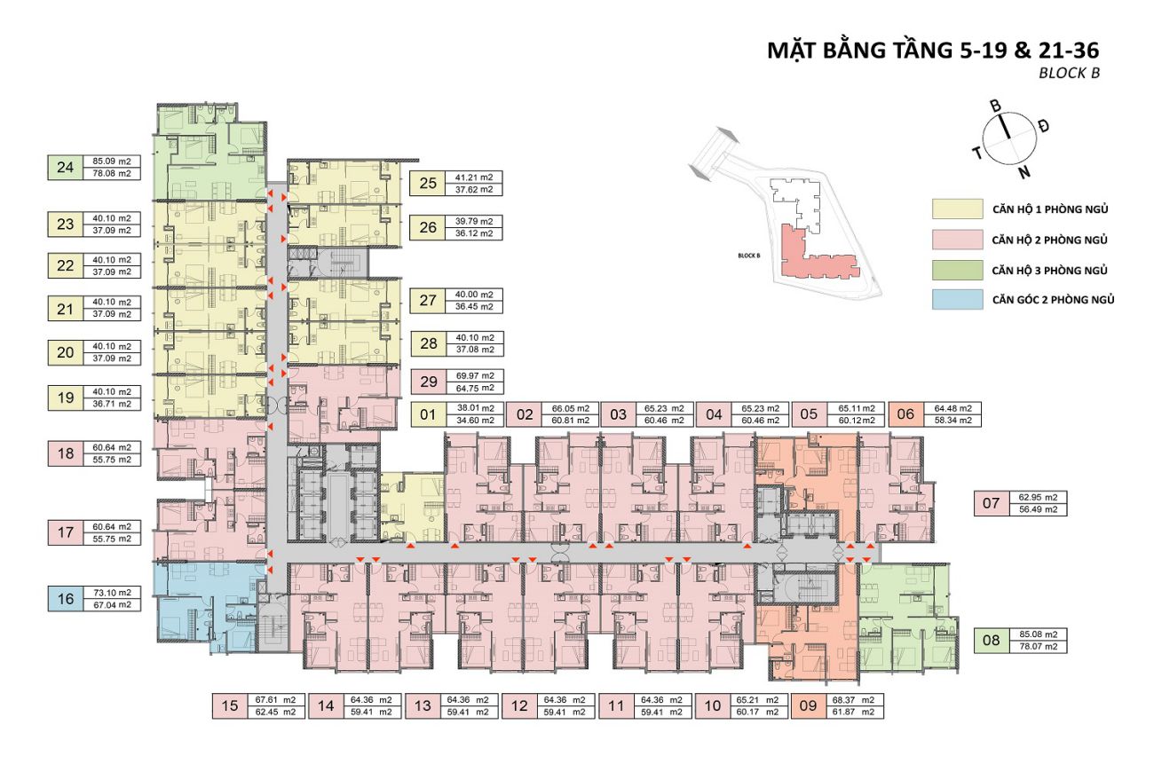 Mặt bằng căn hộ Opal Cityview Bình Dương