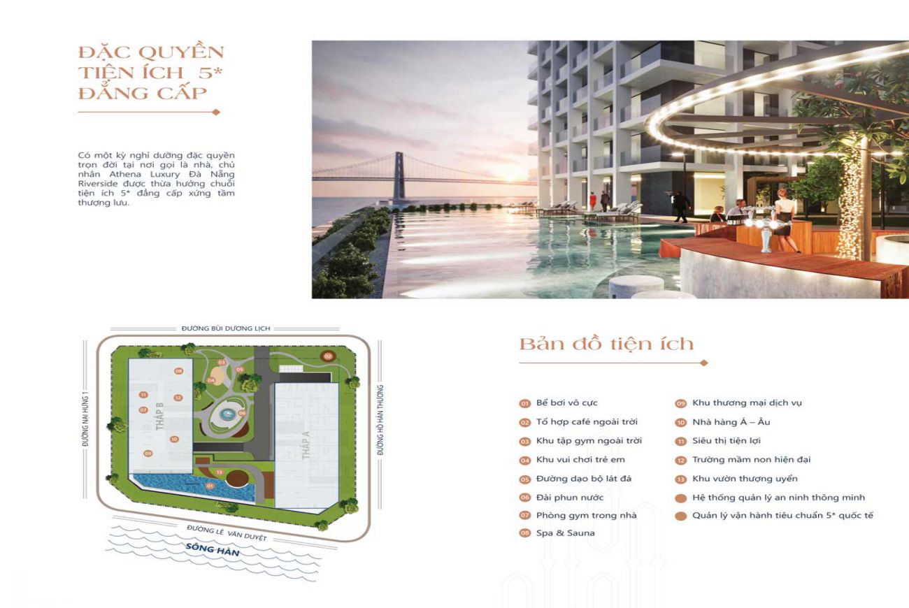 Tiện ích nội khu Athena Luxury Đà Nẵng Riverside