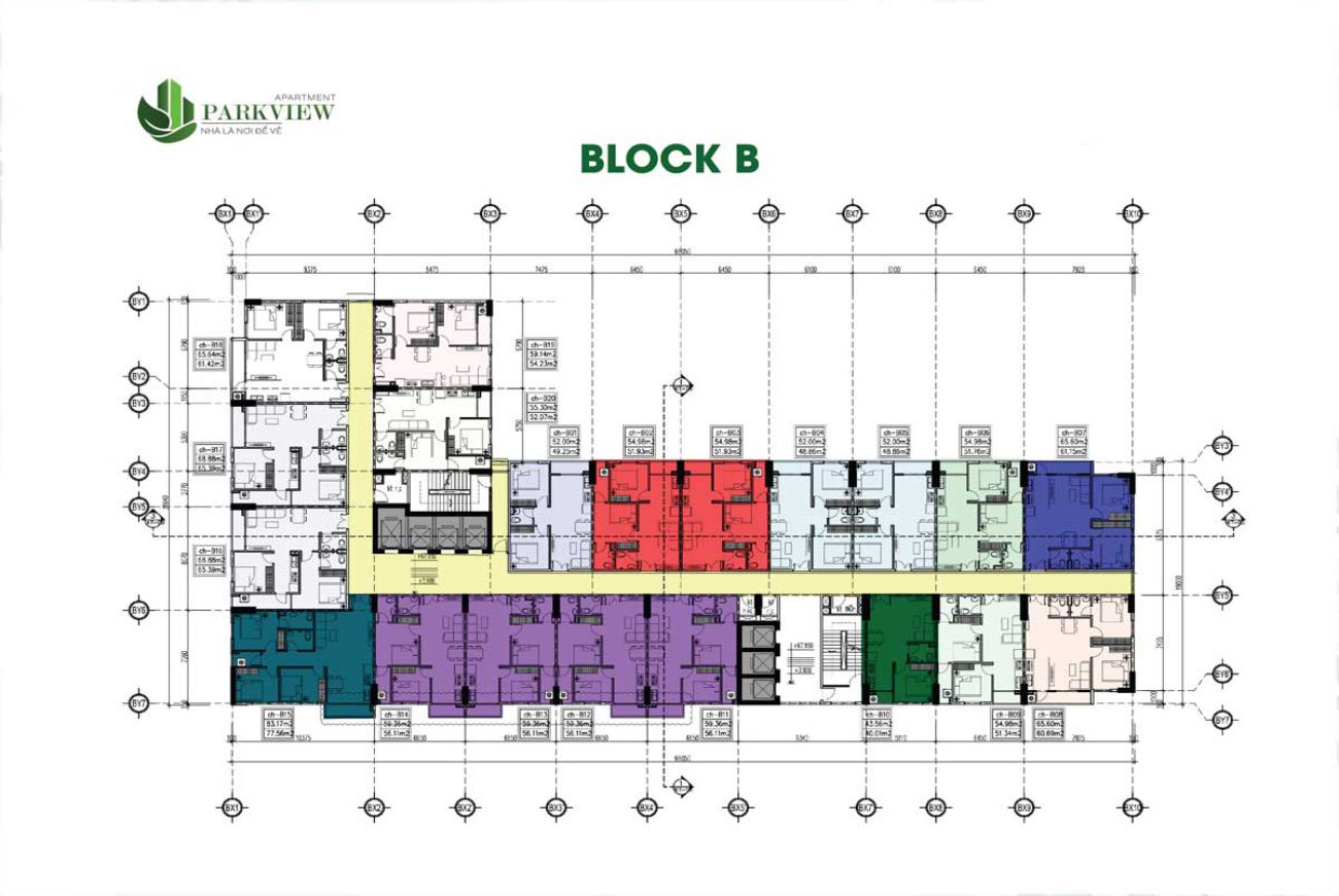 Mặt bằng dự án Parkview Apartment Bình Dương