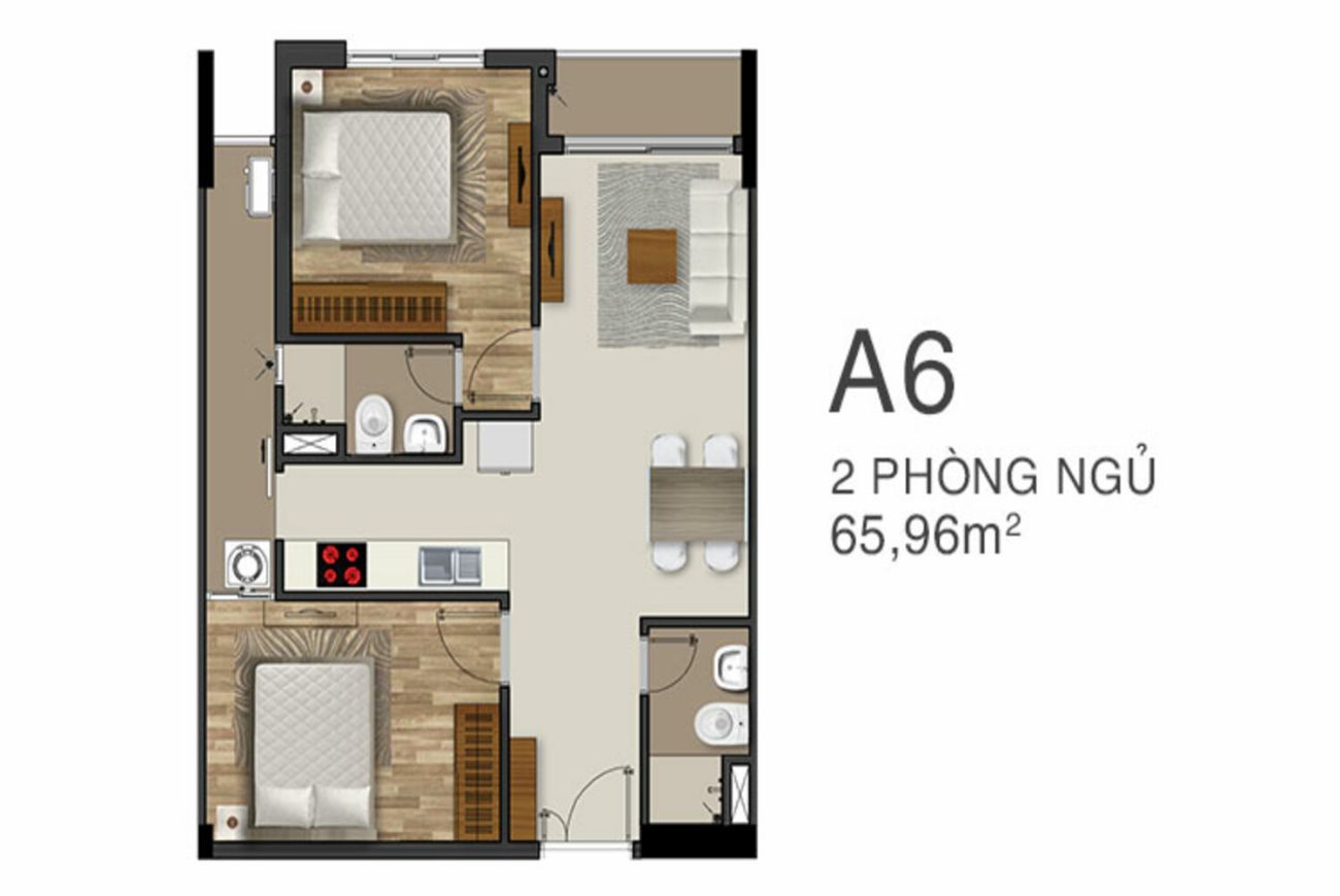 Thiết kế căn hộ King Crown Center Thủ Đức