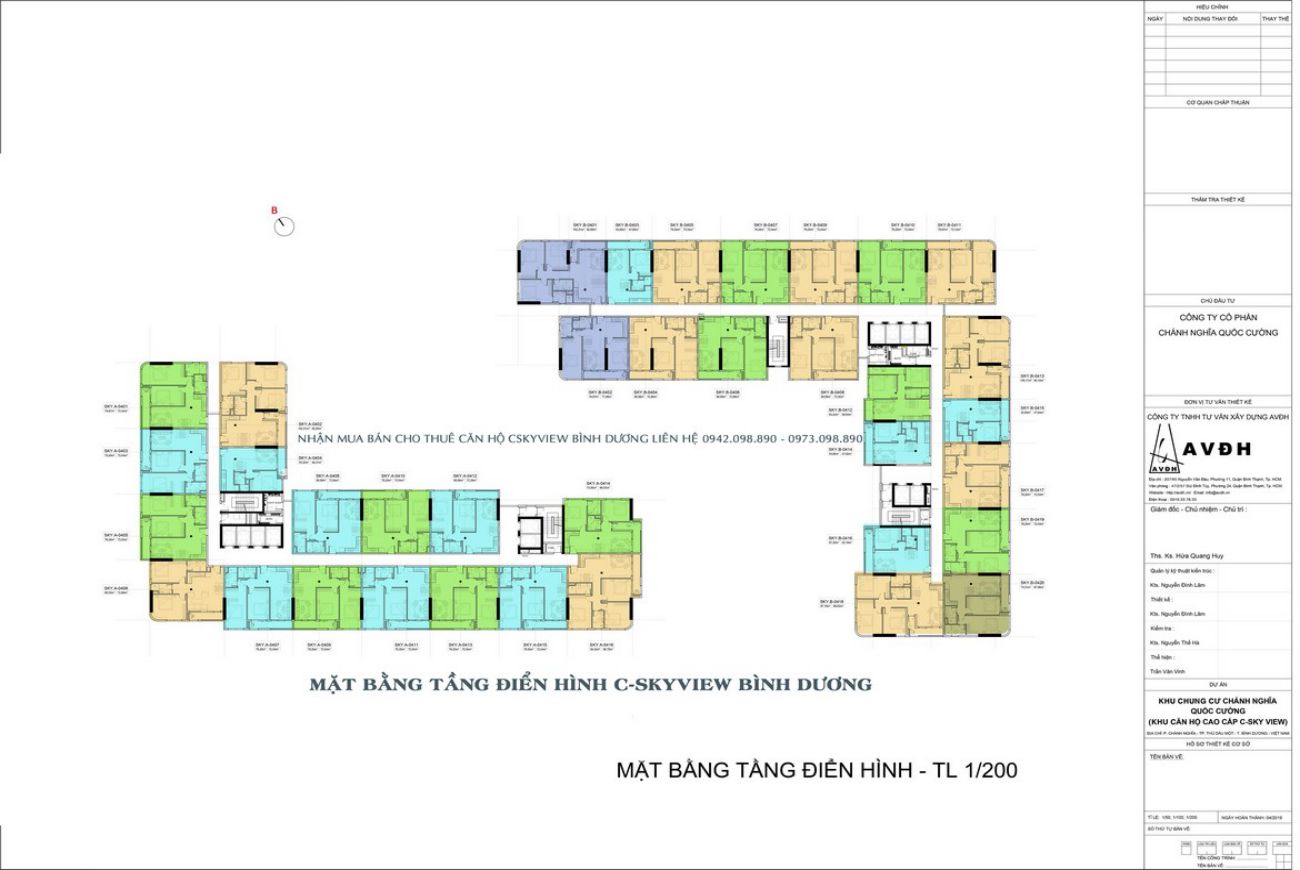 Mặt bằng dự án căn hộ chung cư C River View Bình Dương