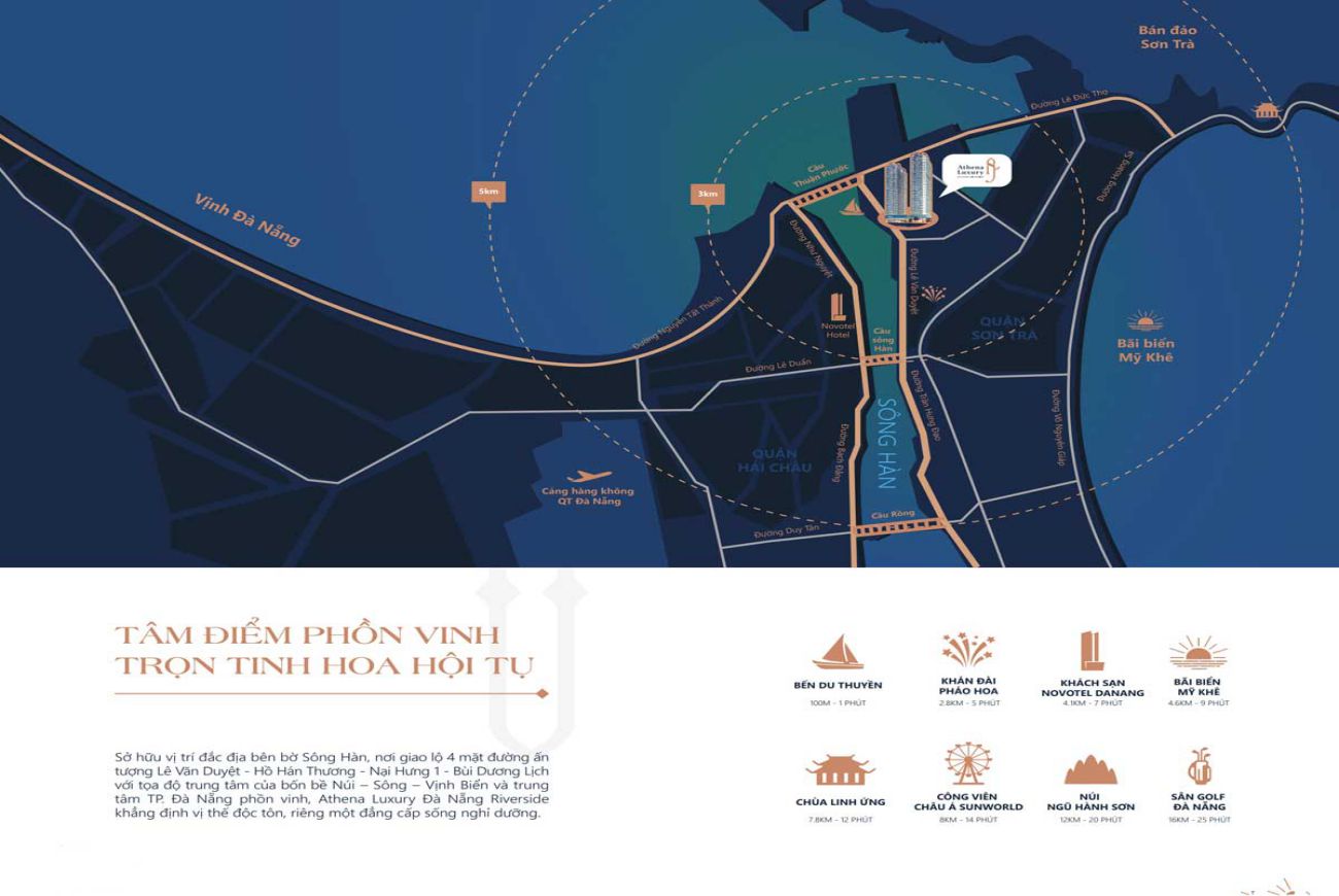 Vị trí Athena Luxury Đà Nẵng Riverside