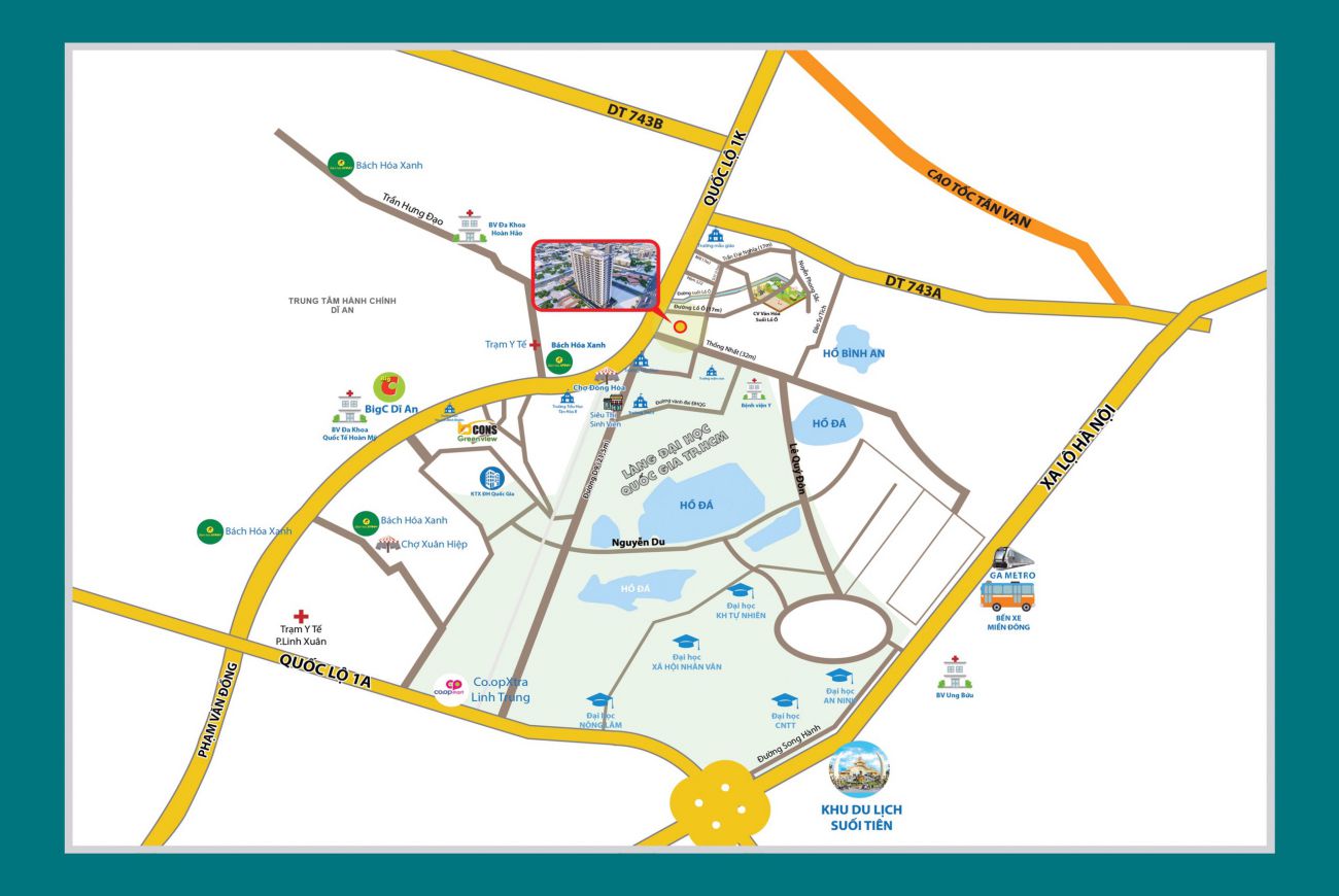 Vị trí căn hộ Bình An Tower Bình Dương