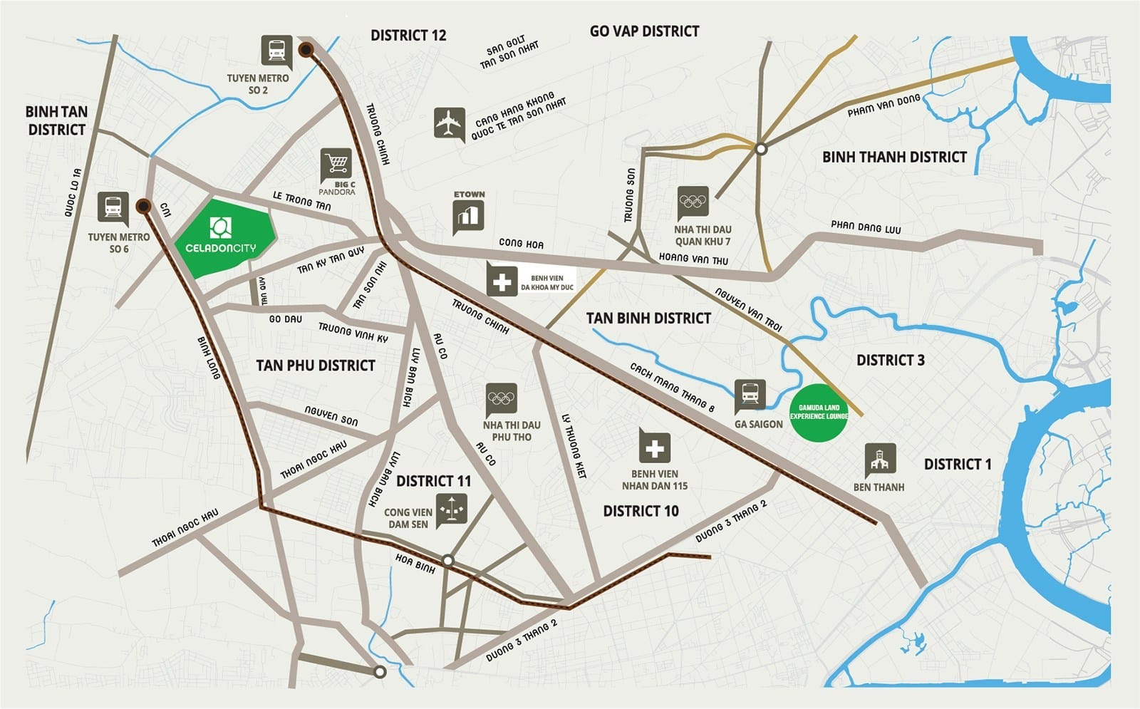 Vị trí căn hộ Diamond Centery Tân Phú