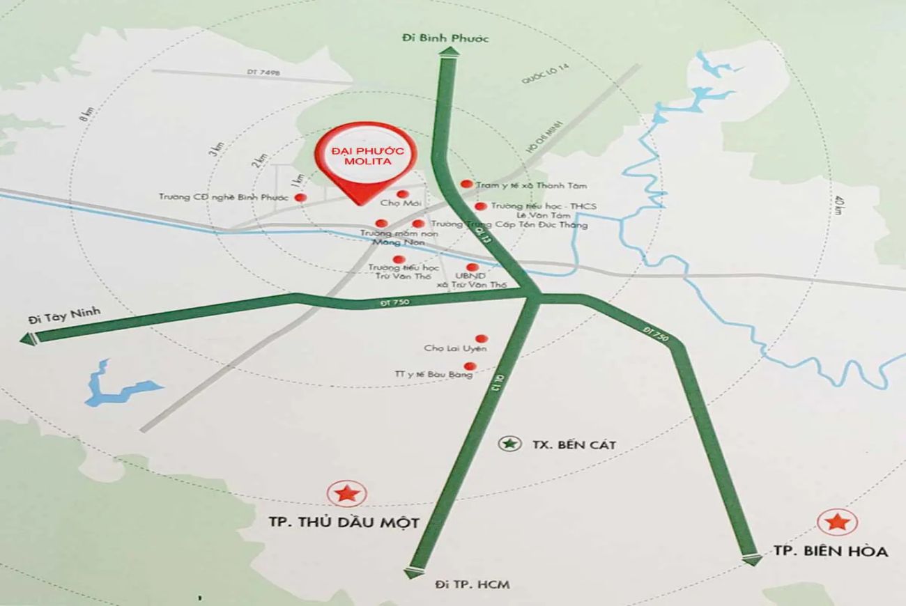 Vị trí căn hộ Đại Phước Molita Bình Dương