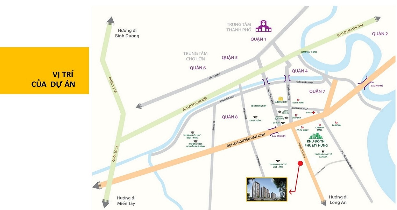 Vị trí căn hộ Celesta Heights Nhà Bè