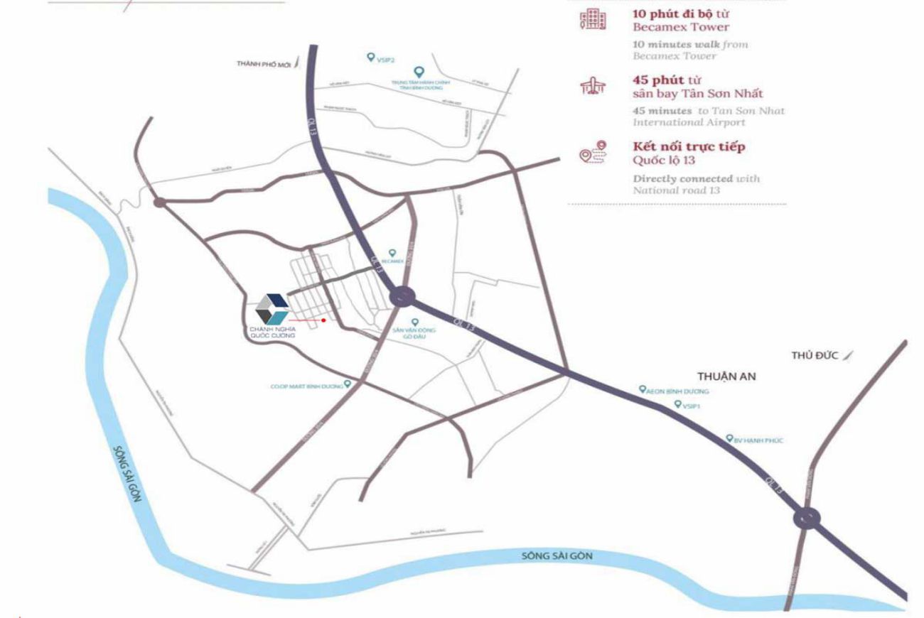 Vị trí căn hộ C River View Bình Dương