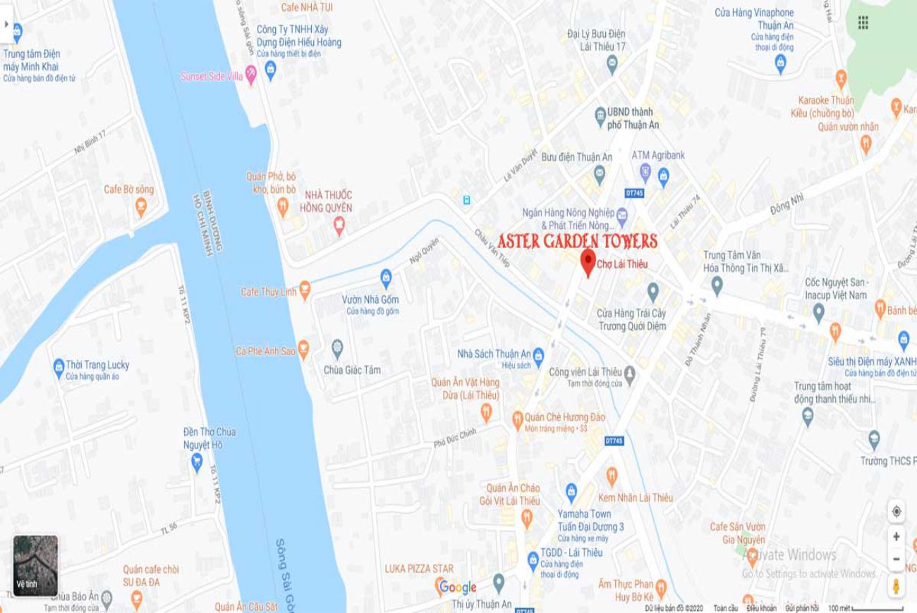 Vị trí căn hộ Aster Garden Towers Bình Dương