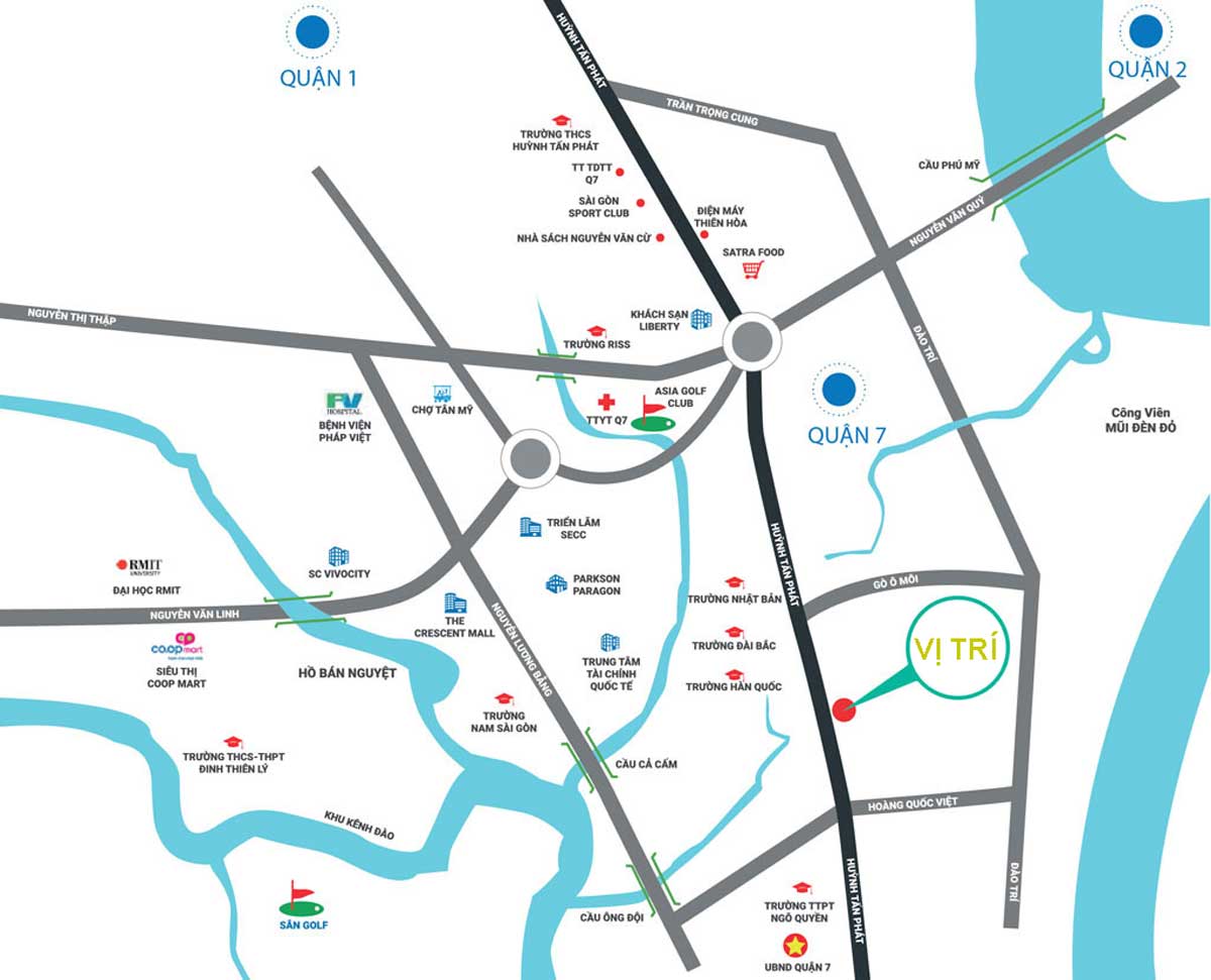 Vị trí căn hộ Stella Riverside Quận 7