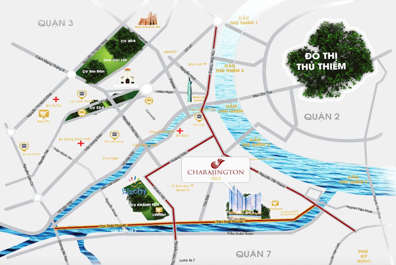 Vị trí căn hộ Charmington Iris Quận 4