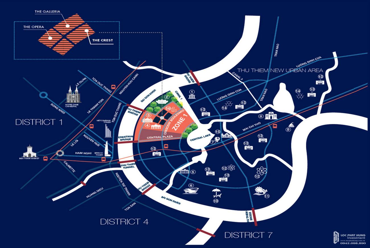 Vị trí căn hộ The Crest Residence Quận 2