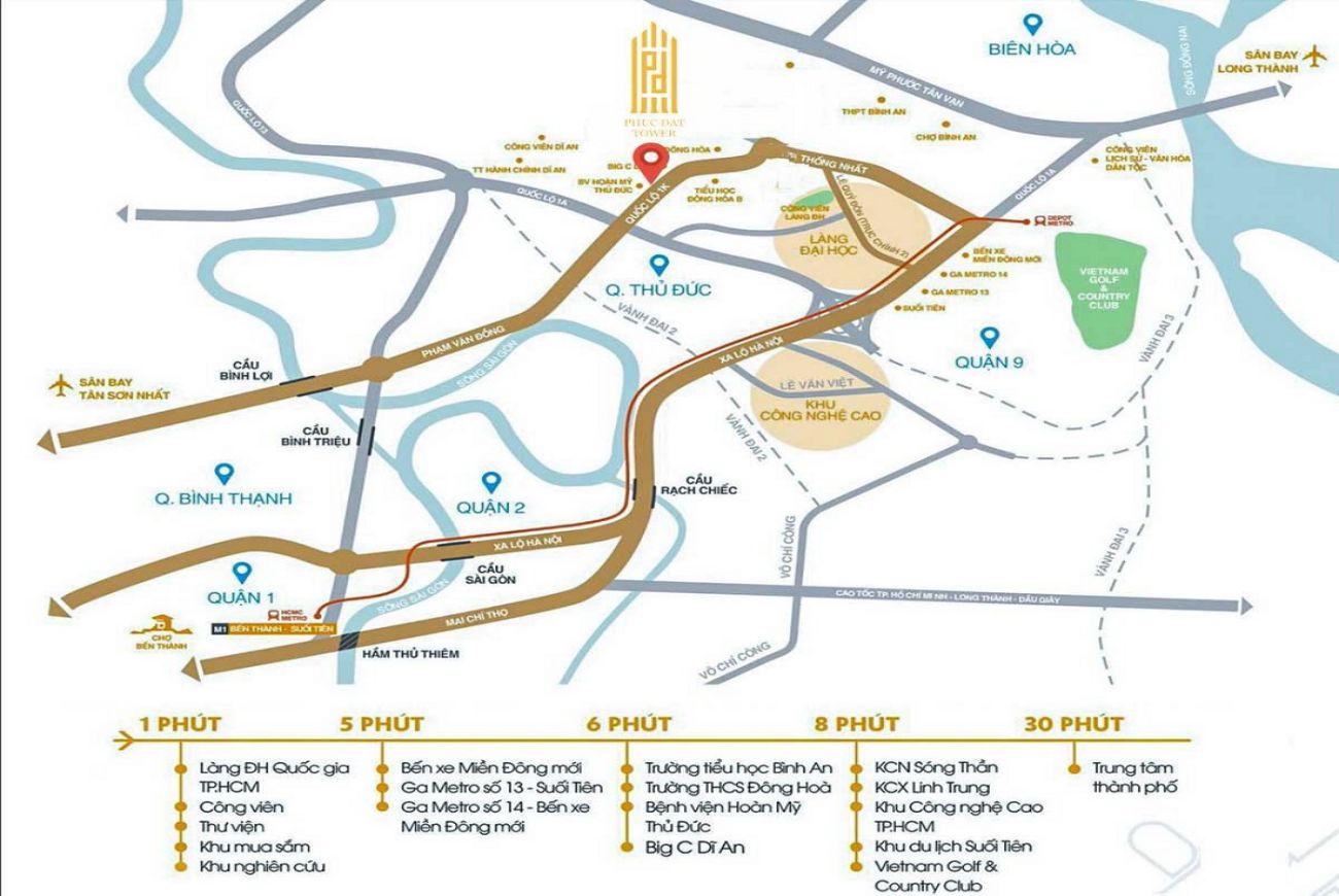 Vị trí căn hộ Phúc Đạt Tower Bình Dương
