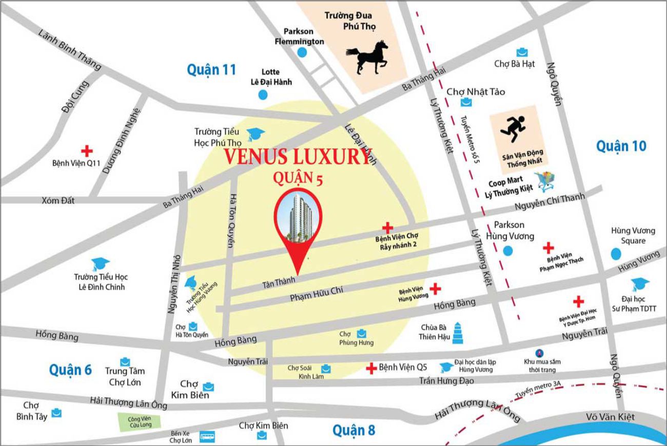 Vị trí căn hộ Venus Luxury Quận 5