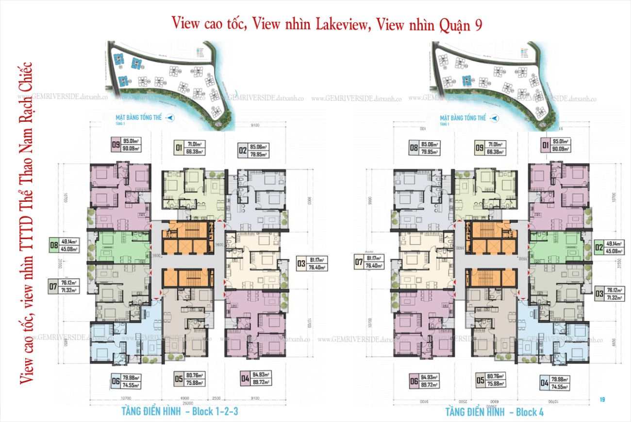 Mặt bằng chi tiết Gem Riverside Quận 2