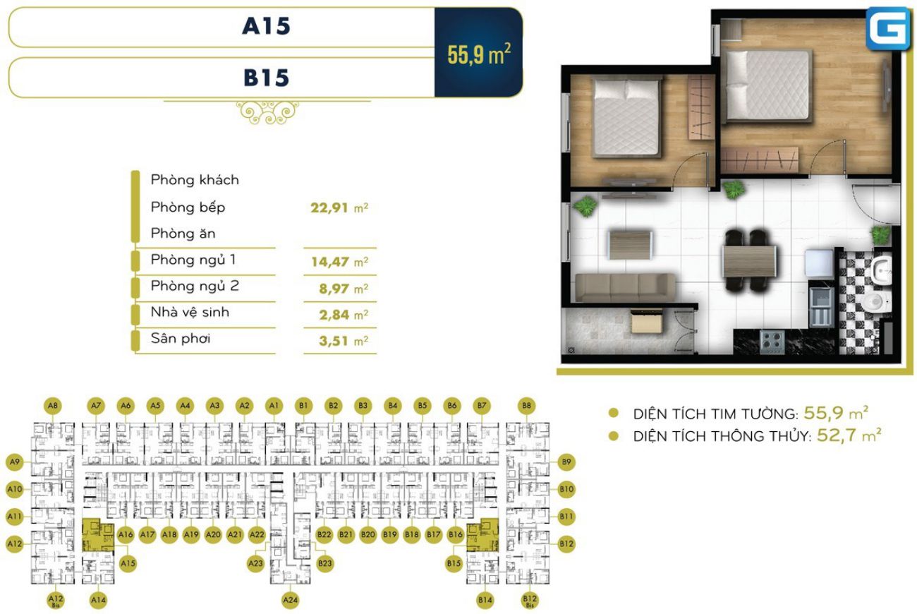 Thiết kế căn hộ Golf View Palace Tân Bình