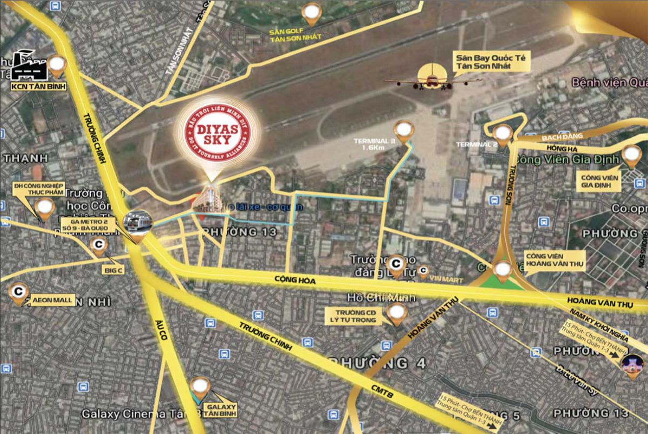 Vị trí căn hộ Diyas Sky Tân Bình