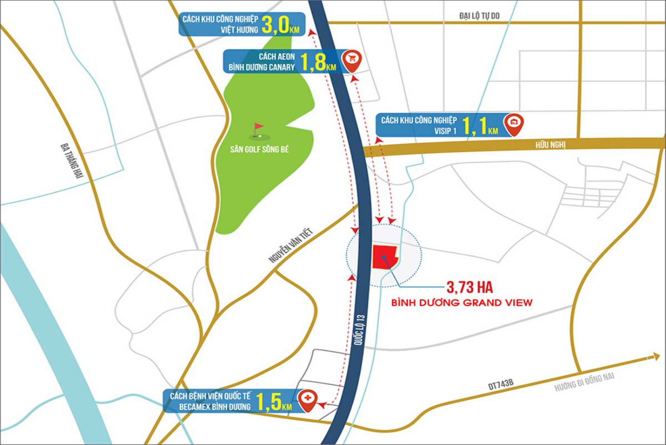 Vị trí căn hộ Bình Dương Grand View