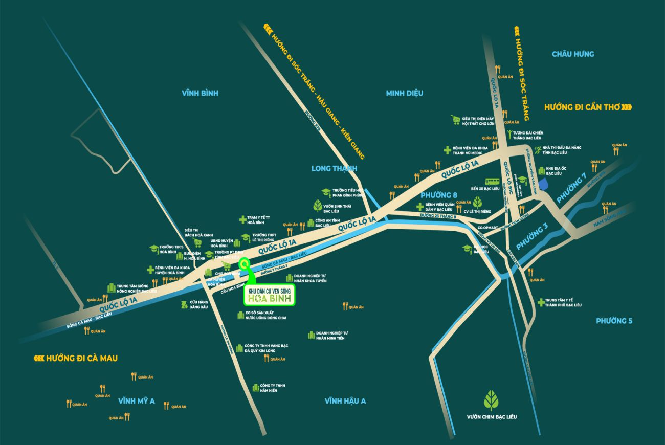 Vị trí chiến lược và đắc địa tại Khu dân cư Ven Sông Hòa Bình Bạc Liêu