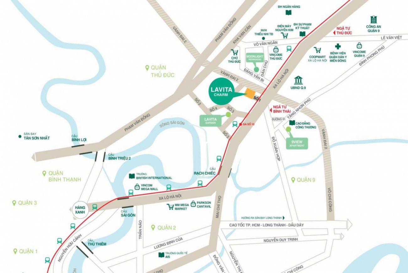 Vị trí căn hộ Lavita Charm Thủ Đức