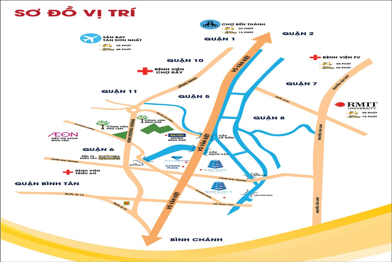 Vị trí căn hộ Asahi Tower Quận 8