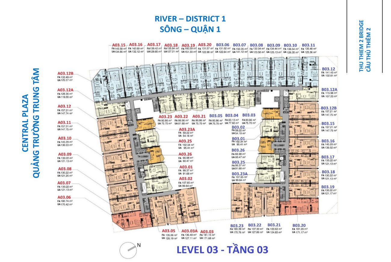 Mặt bằng dự án The Opera Residence Quận 2