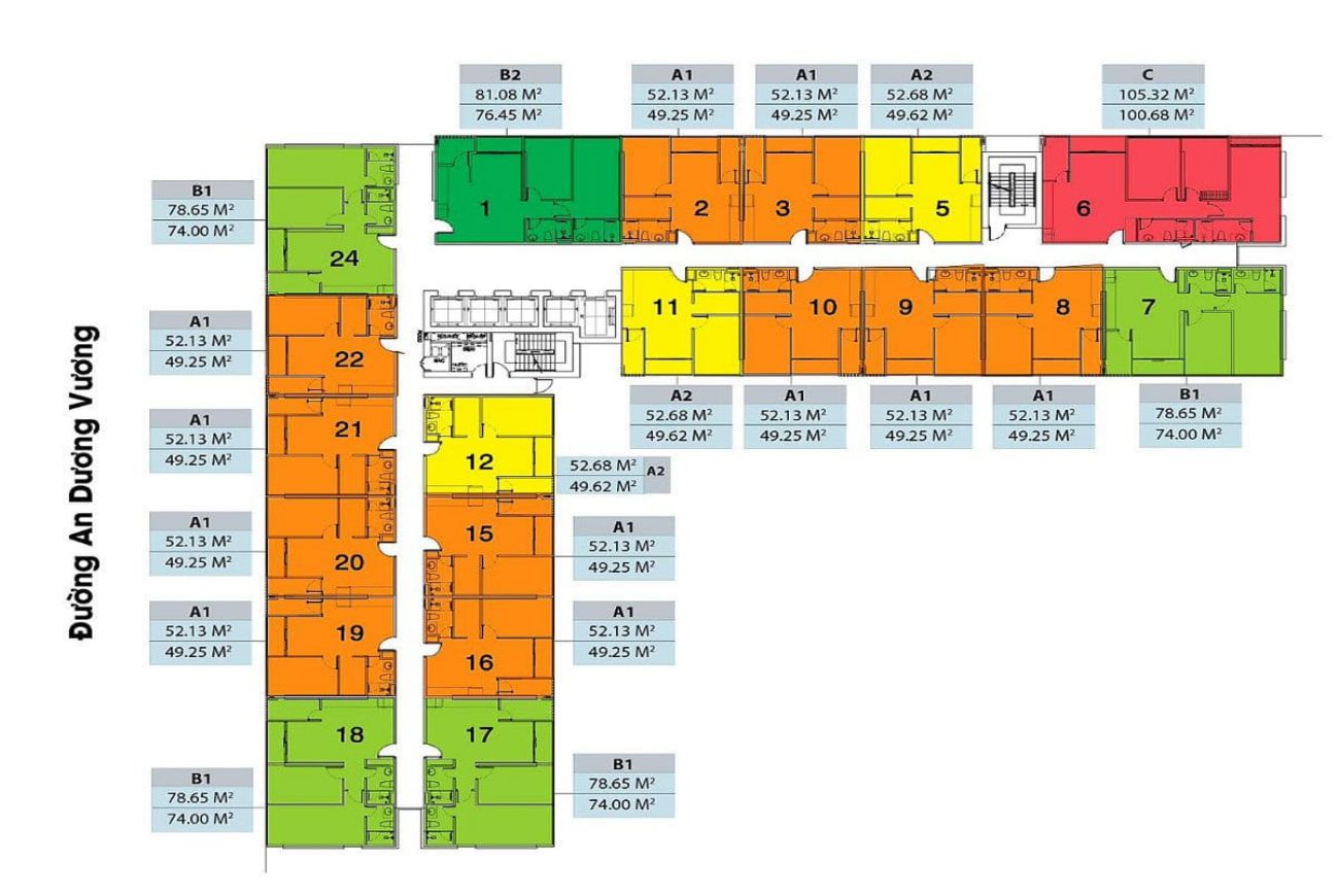 Mặt bằng dự án Asahi Tower Quận 8